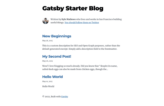 Gatsby Starter Blog